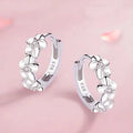 925 Sterling Silver Zircon Flower Stud Earrings